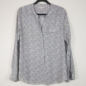Banana Republic brown white black blouse sz Large